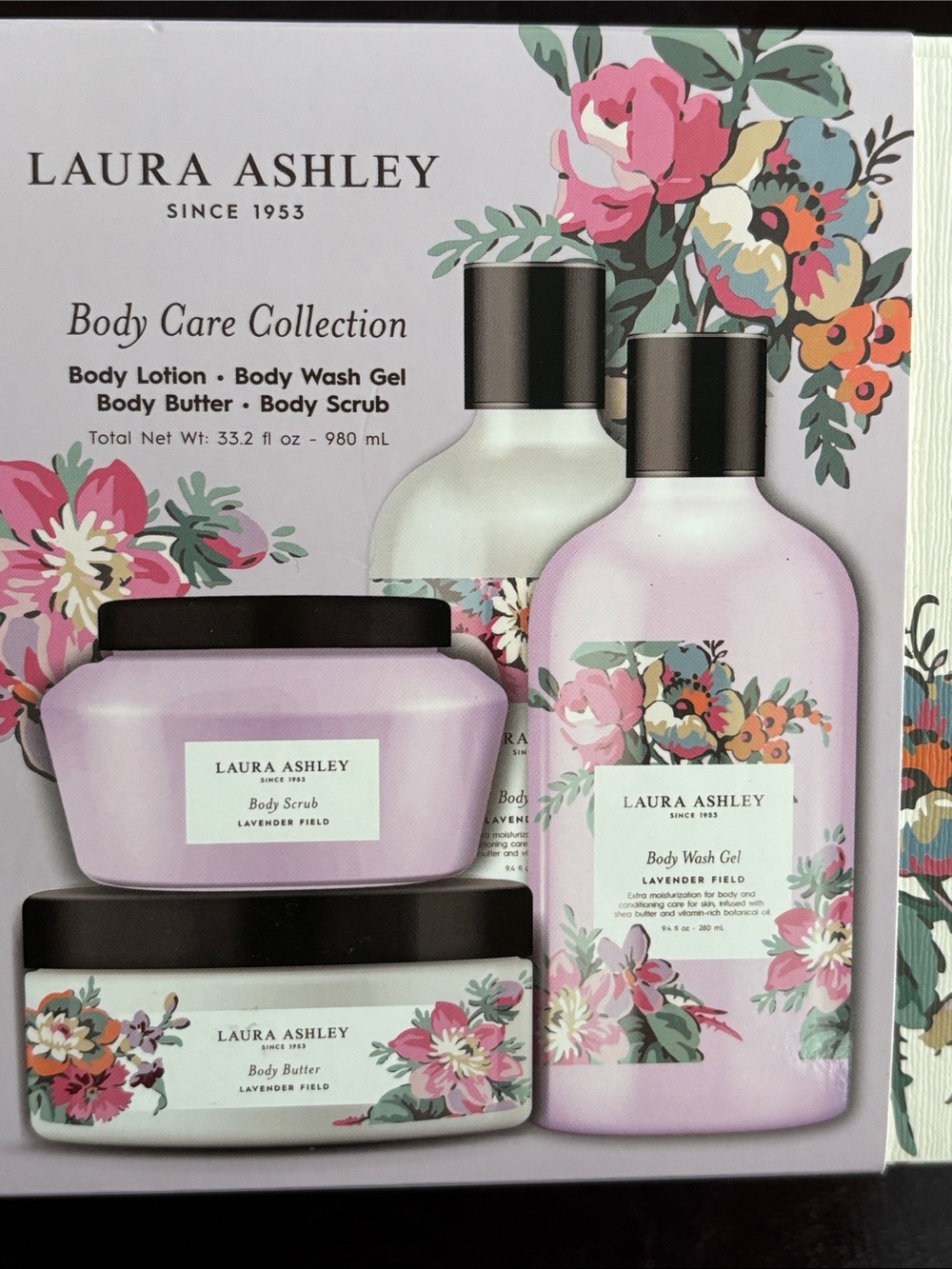 Laura Ashley Lavender Field Pink & Green Body Care Collection